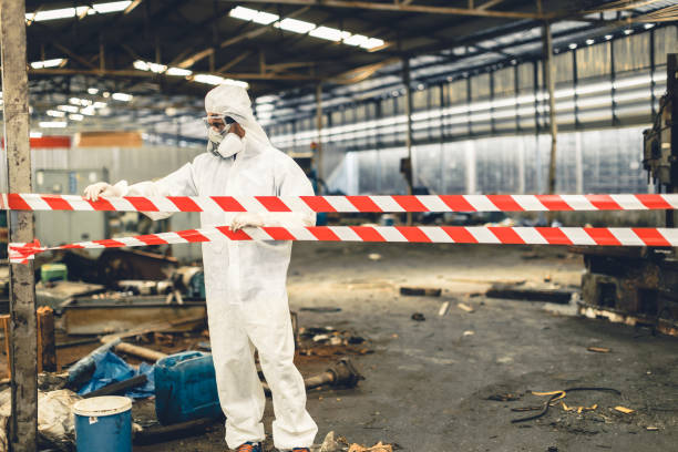 Professional Sewage Cleanup technician working in Smith River, CA
